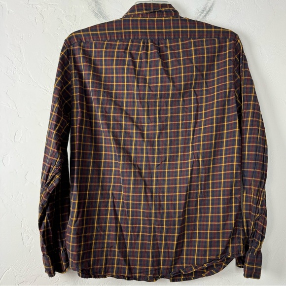 J Crew Shirt Dress Button Down Plaid Print‎ Brushed Twill Knit Slim Fit Navy Top - Picture 2 of 6